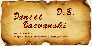 Daniel Bačvanski vizit kartica